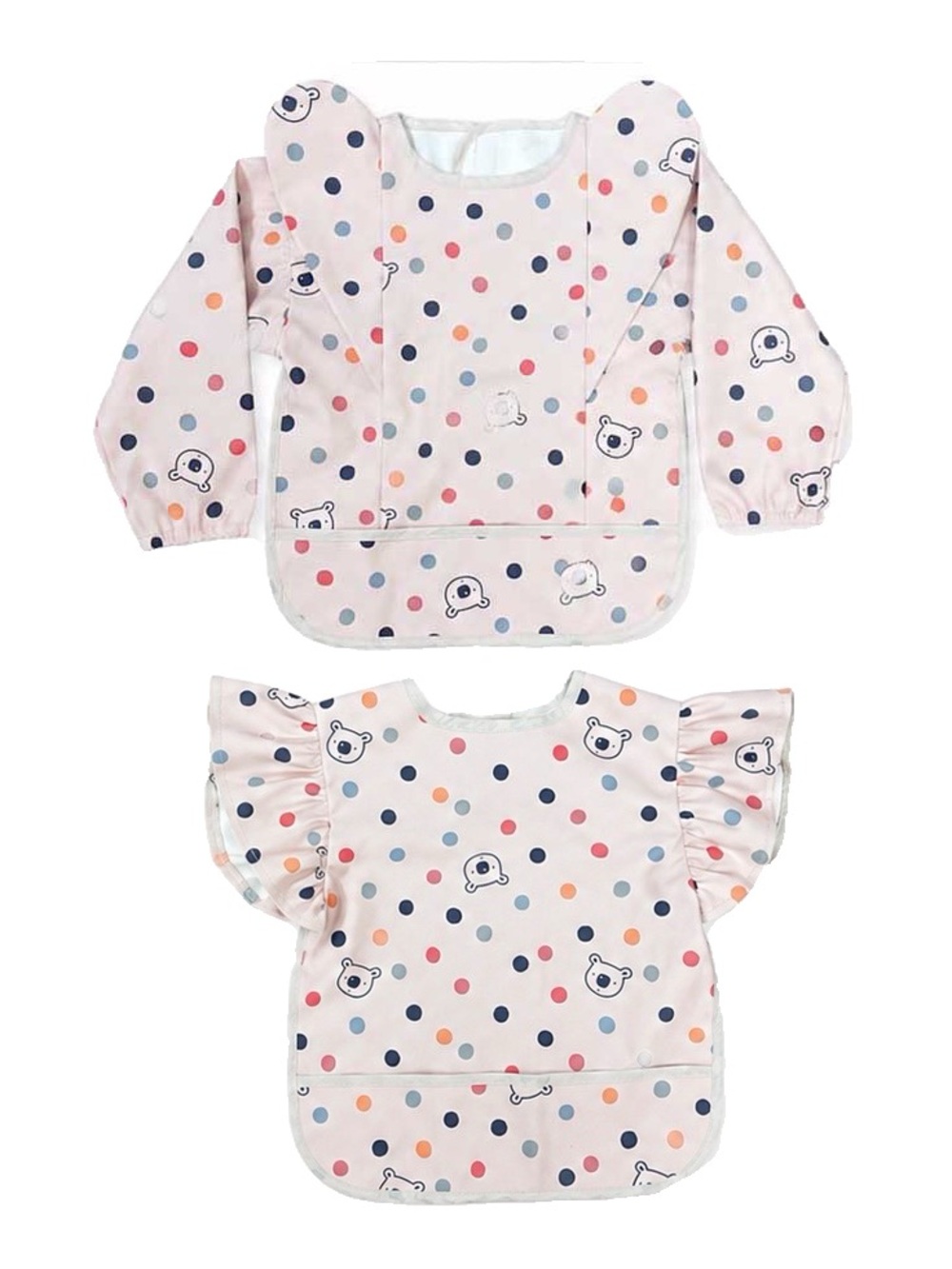 NEW - 2 Pack Waterproof Baby Bid Set - Long & Flutter Sleeve - Koala & Pokladot